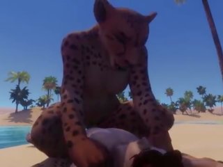 Furry sweetheart Mates With a Man &vert; Furry monster&vert; 3D X rated movie Wild Life