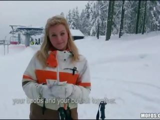 Blonde clips tits and ass in the snow