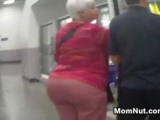 Big Granny Booty Spied On At The Store